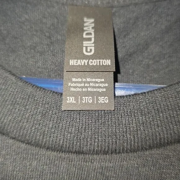 Gildan Black Short Sleeve Tee with Blue Bow Design - Picture 4 of 5